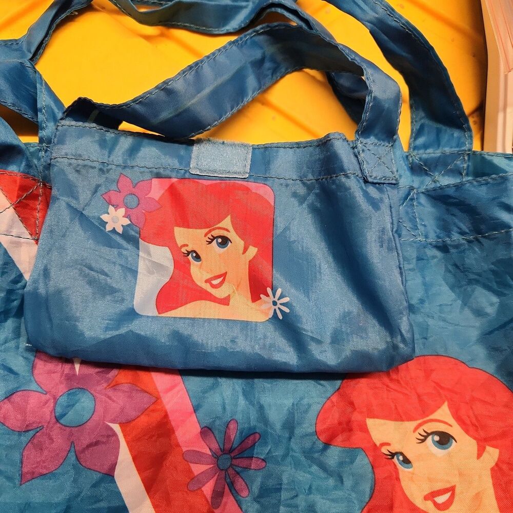 Vintage Disney Little Mermaid ARIEL Travel Reusable Tote Bag Blue - Picture 3 of 4